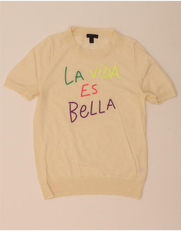 Γυναικείο πουλόβερ J. Crew Graphic Crew Neck Jumper UK 14 Large Off White