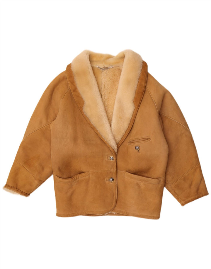 Conbipel Dame Oversized Shearling Jacket IT 42 Medium Brun