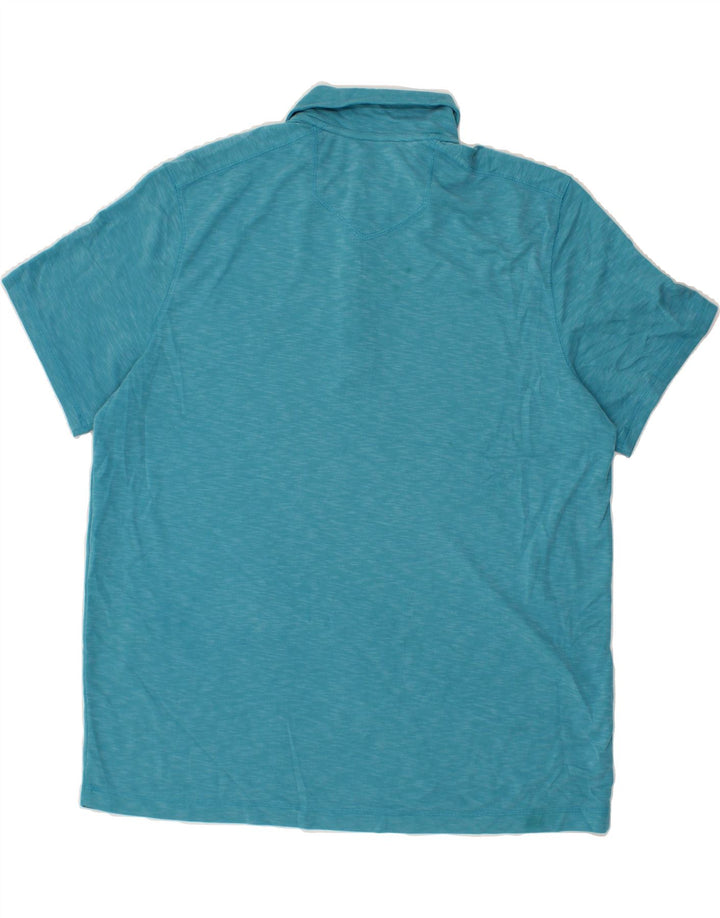 EDDIE BAUER Mens Polo Shirt XL Blue Flecked Lyocell Vintage Eddie Bauer and Second-Hand Eddie Bauer from Messina Hembry 