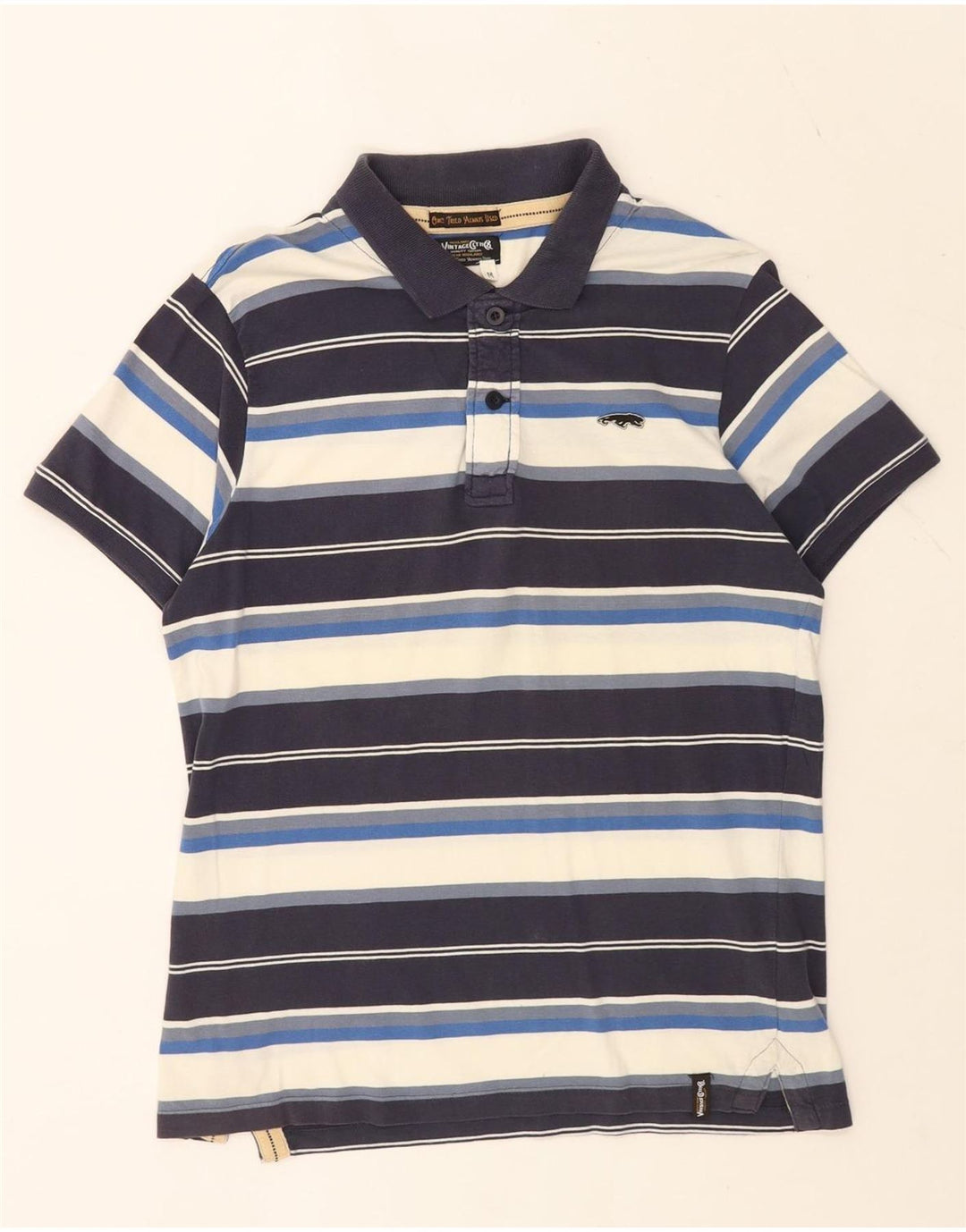Jack & Jones Mens Polo Shirt Medium Multicoloured Striped Cotton