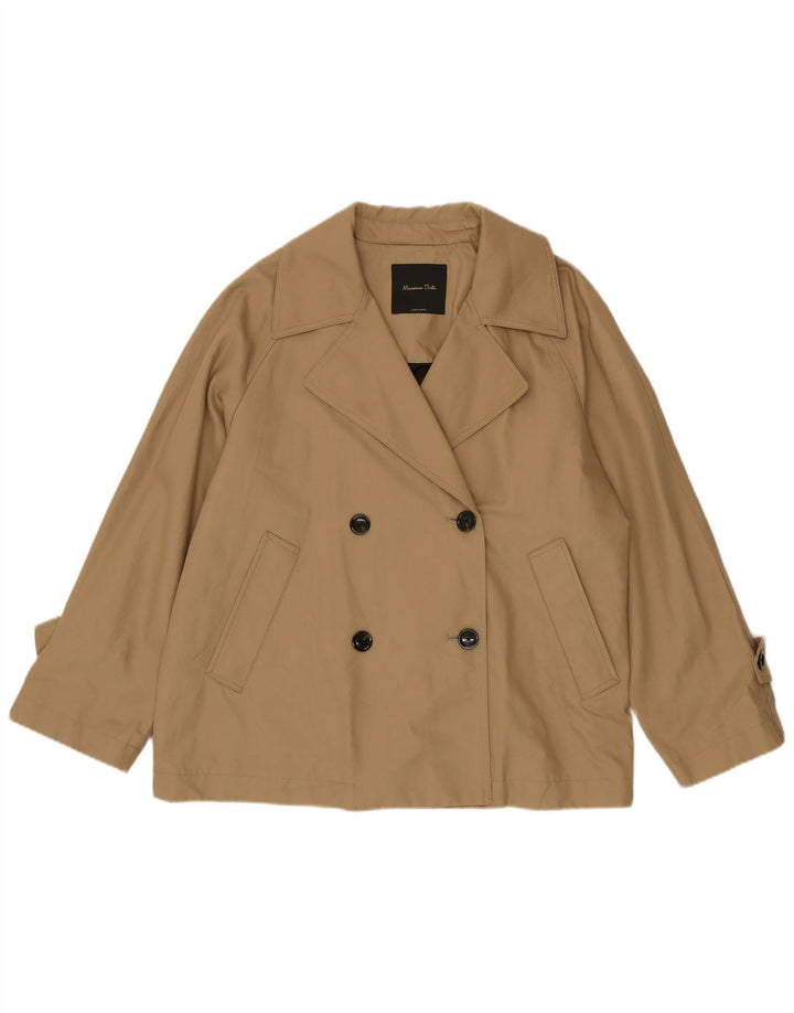 Trench corto oversize da donna Massimo Dutti UK 14 Cotone beige medio