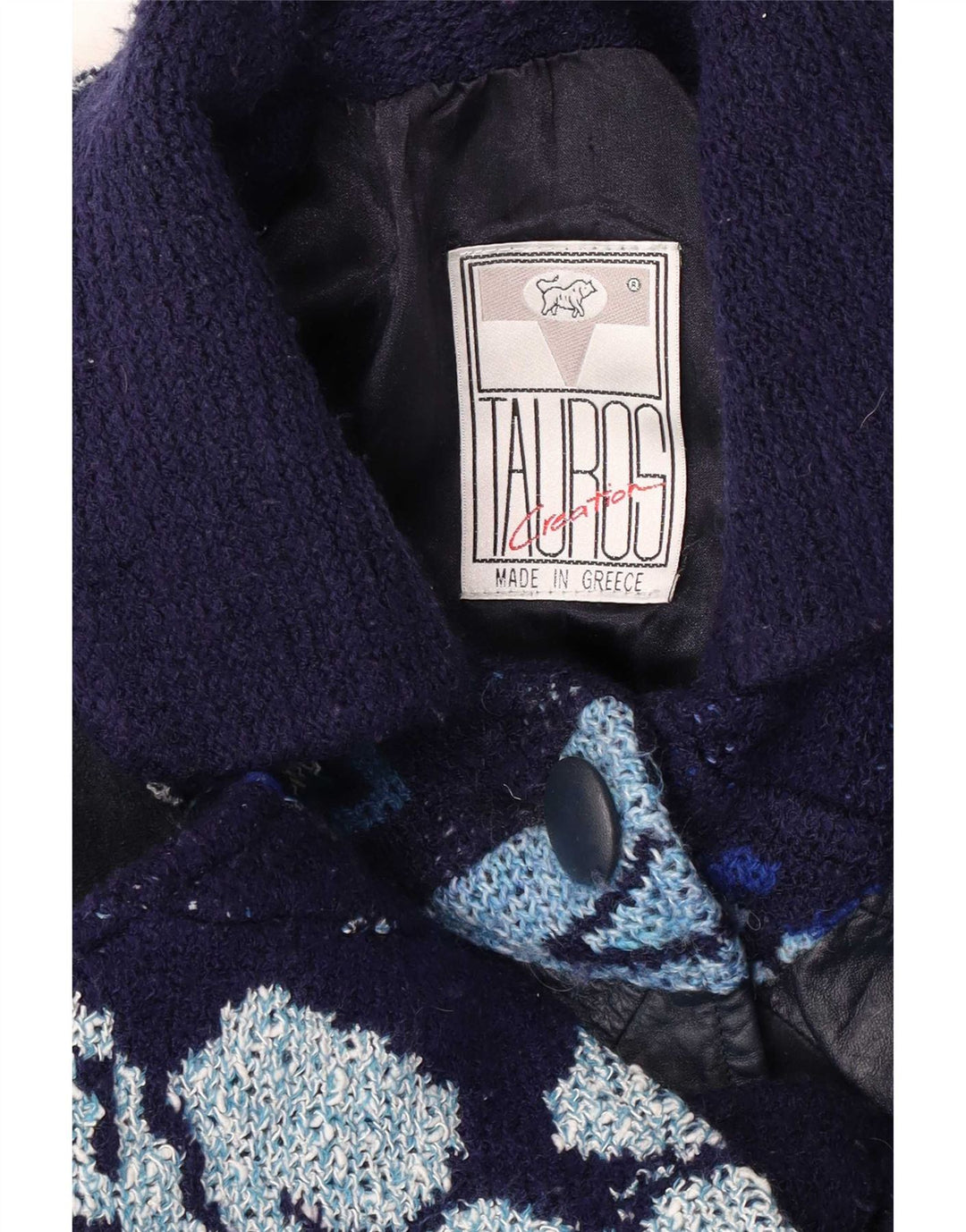 Tauros Creation Womens Cape Coat One Size Navy Blue Fair Isle