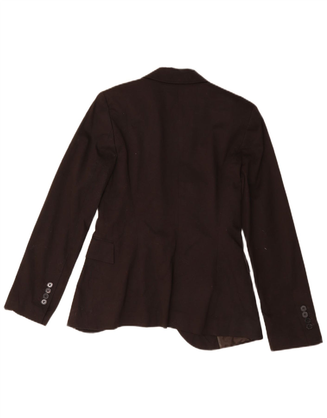 Zara Womens 1 Button Blazer Jacket UK 10 Small Brown Cotton