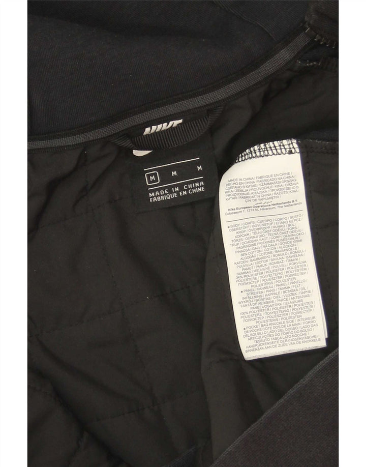 Nike Mens Zip Hoodie Sweater Medium Black Cotton