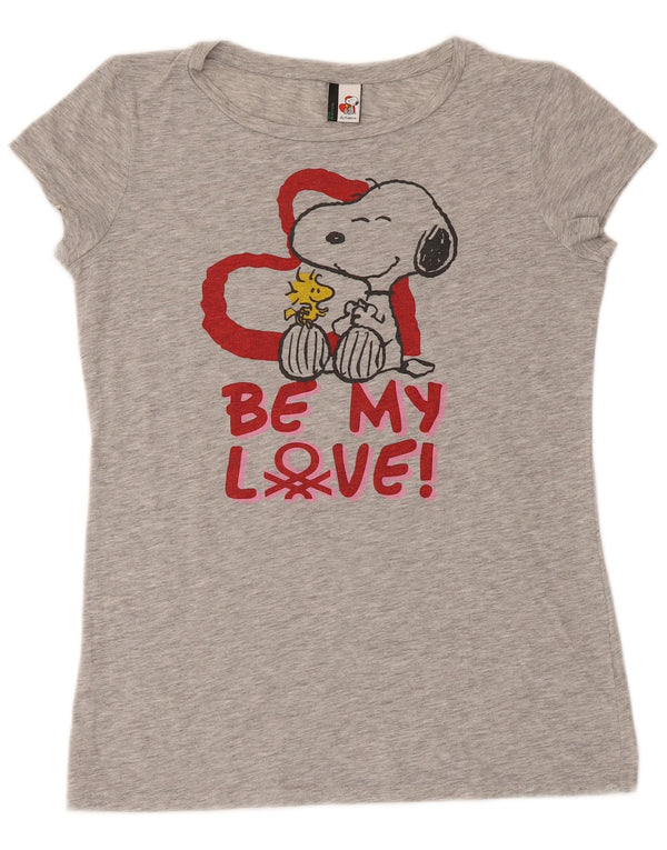 Damska koszulka Benetton ze Snoopy Graphic Top UK 12, średnioszara, nakrapiana