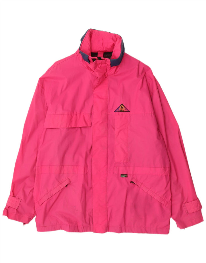 Aesse Mens Windbreaker Jacket UK 40 Large Pink Colourblock Polyamide