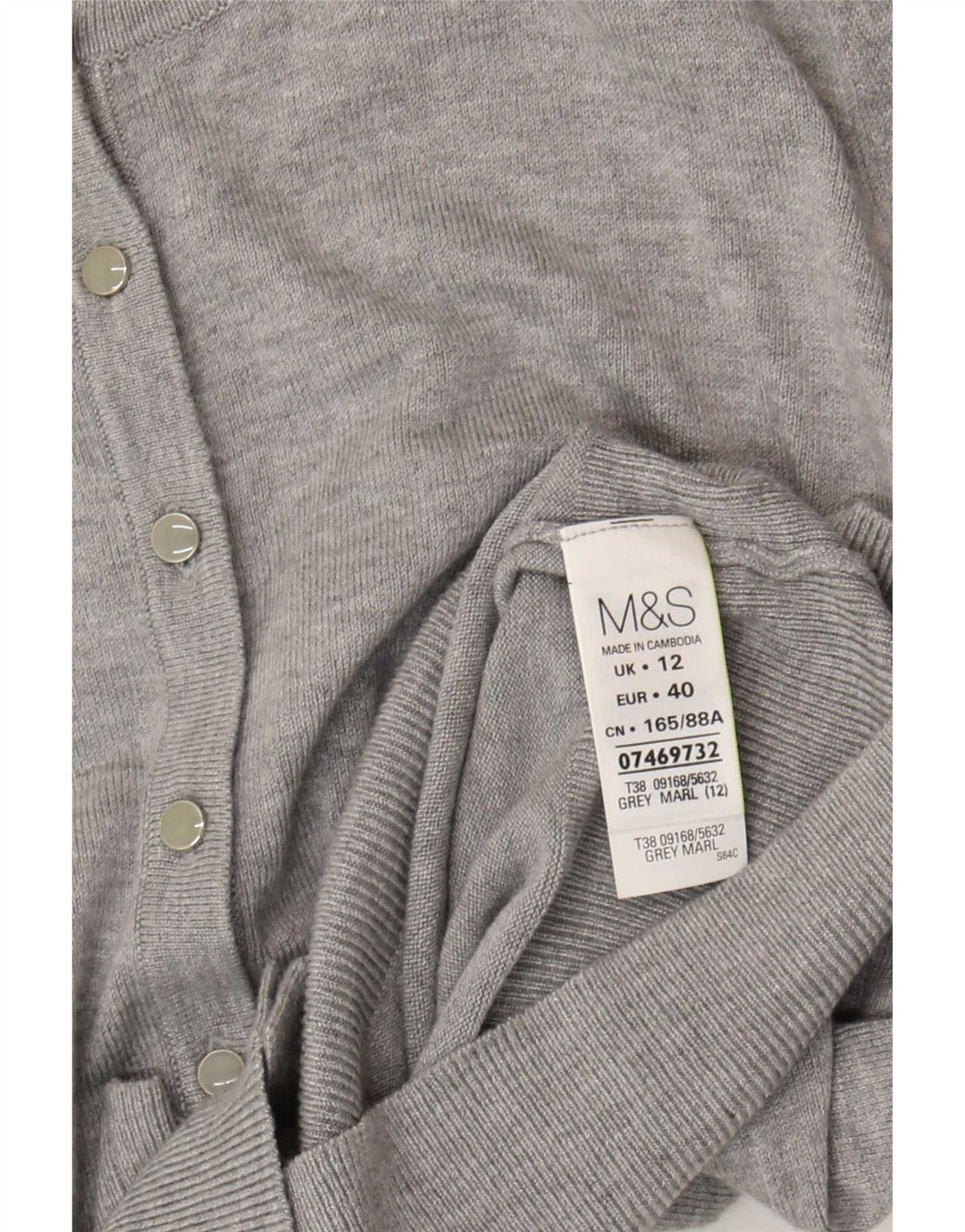 Marks & Spencer Womens Cardigan Sweater UK 12 Medium Grey Viscose