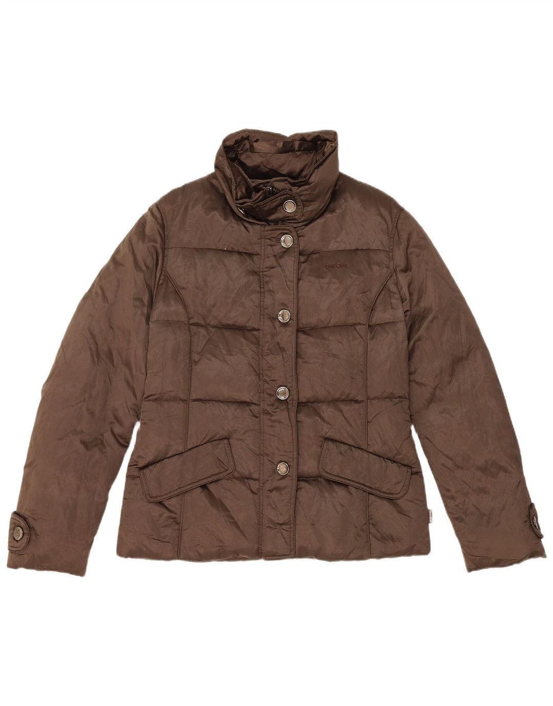 GEOX Womens Padded Jacket UK 10 Small Brown Polyester