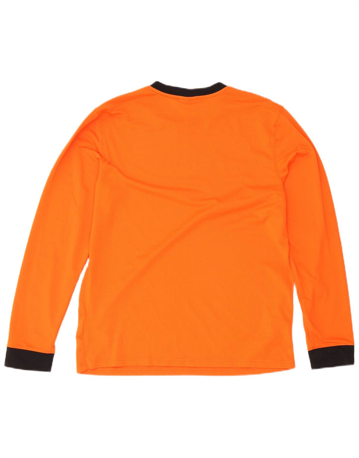 Nike Mens Dri Fit Top Long Sleeve Large Orange Colourblock Polyester