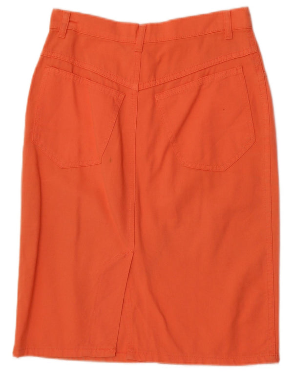 Stefanel Womens High Waist Pencil Skirt IT 42 Medium W26  Orange Cotton