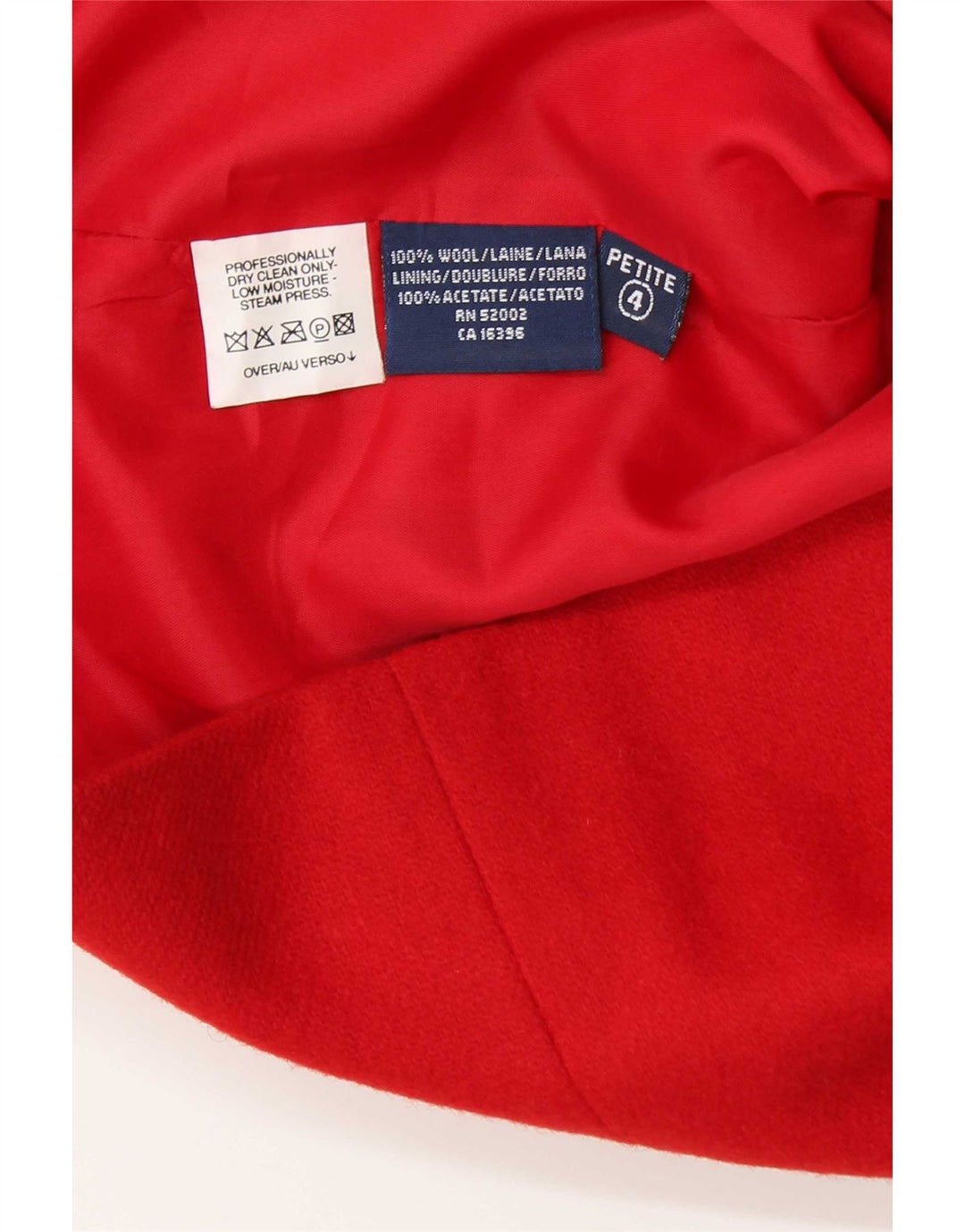 Vintage Womens 2 Button Blazer Jacket US 4 Small Red Wool