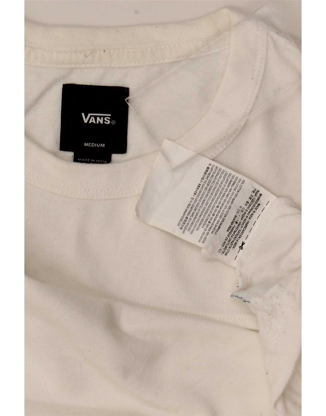 Vans Mens Graphic T-Shirt Top Medium White Colourblock Cotton