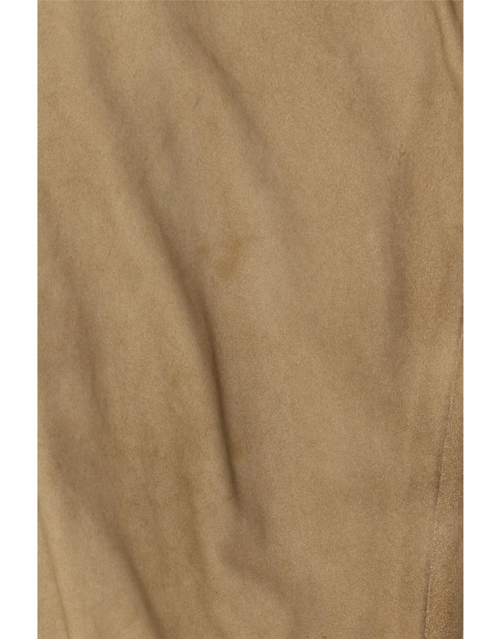 Vintage Mens Suede Bomber Jacket UK 38 Medium Beige