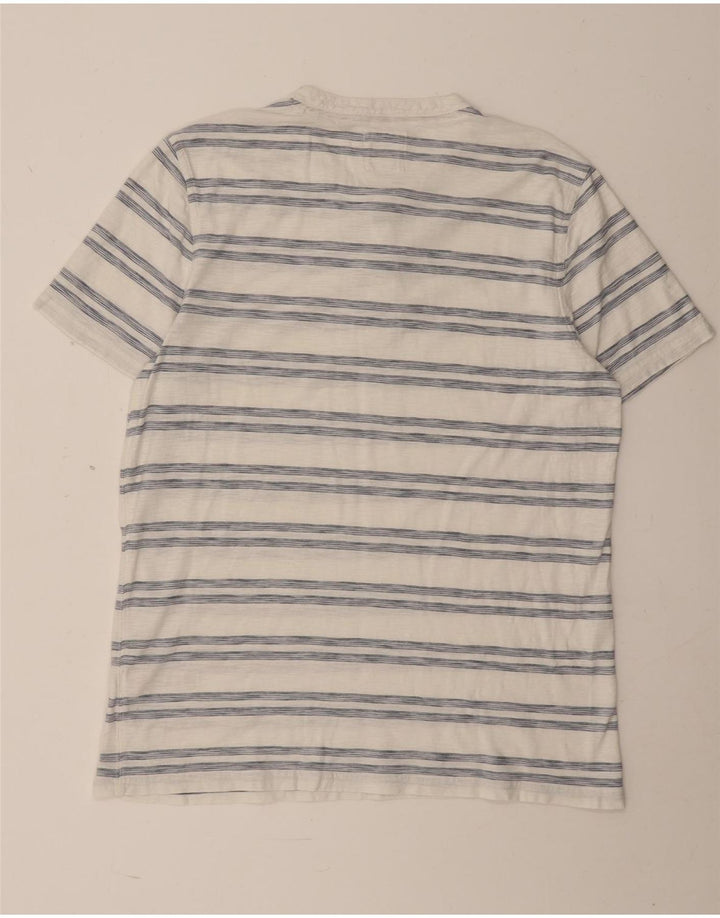 Fat Face Mens T-Shirt Top Large White Striped Cotton
