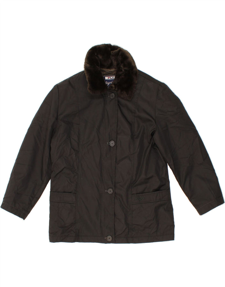 FILA Womens Windbreaker Jacket US 8 Medium Black Polyamide Vintage Fila and Second-Hand Fila from Messina Hembry 