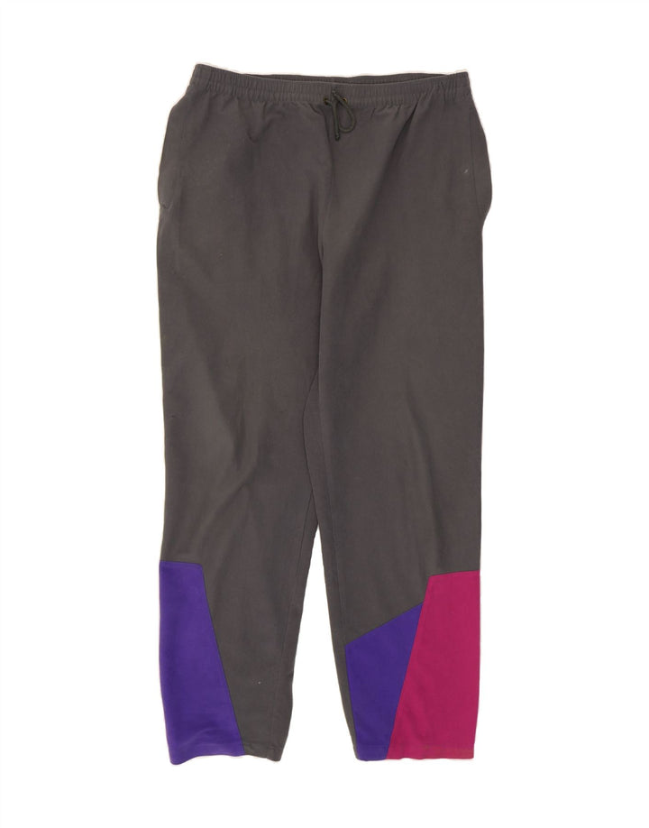 VINTAGE Mens Tracksuit Trousers Large  Grey Colourblock Vintage Vintage and Second-Hand Vintage from Messina Hembry 