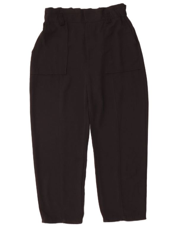 Zara Dame Højtalje tilspidsede Casual Bukser EU 38 Small W28 L25 Sort
