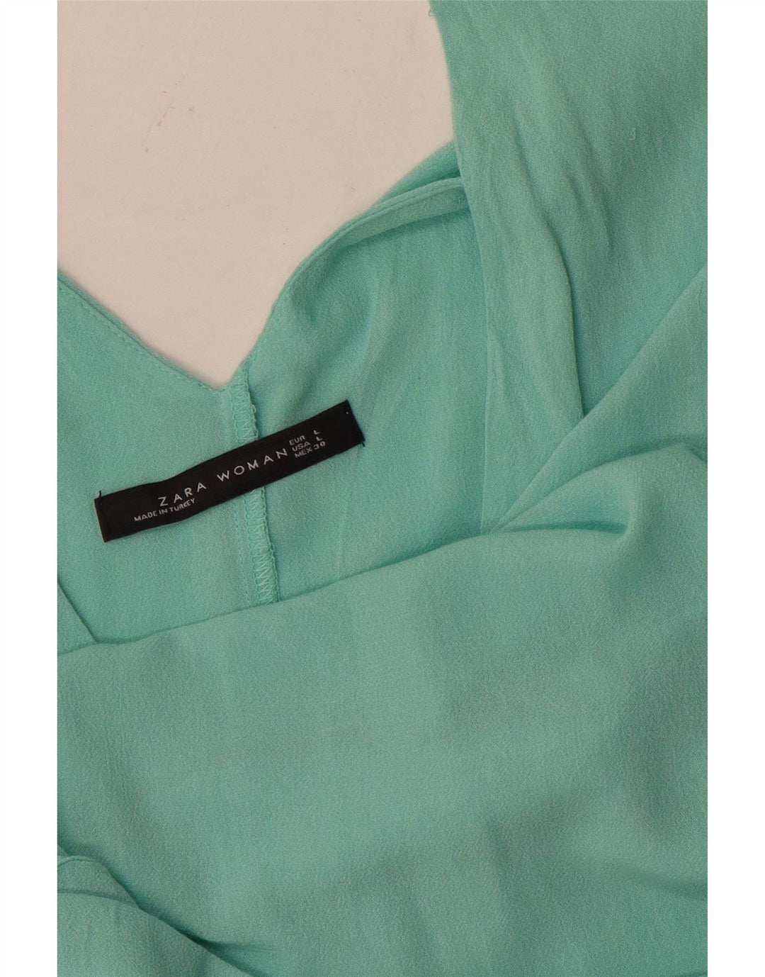 Zara Γυναικεία Μπλούζα Τοπ UK 14 Large Turquoise