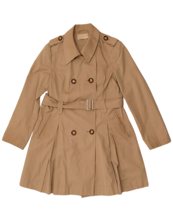 Michael Kors Damen Trenchcoat UK 10 Small Beige Baumwolle