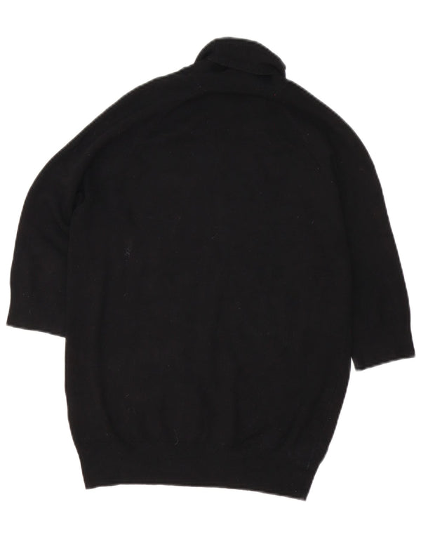 Zara Damen-Pullover mit Rollkragen, 3/4-Ärmel, UK-Gr. 12, Mittelschwarz, Viskose