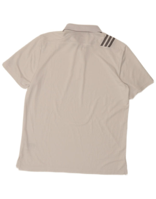 Adidas Mens Polo Shirt Large White Polyester