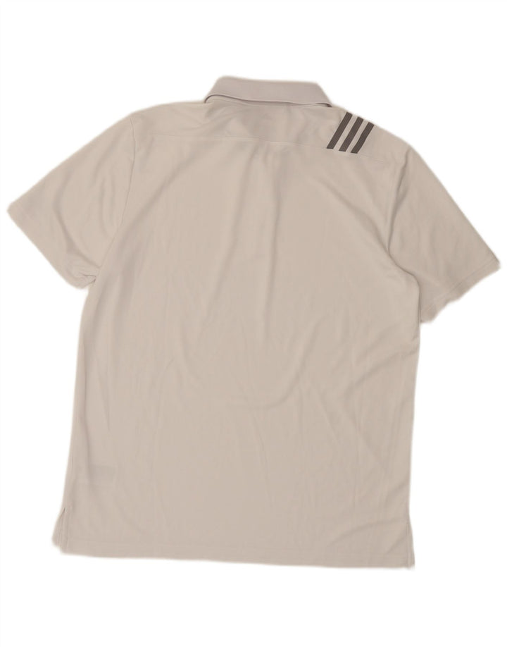 Adidas Mens Polo Shirt Large White Polyester