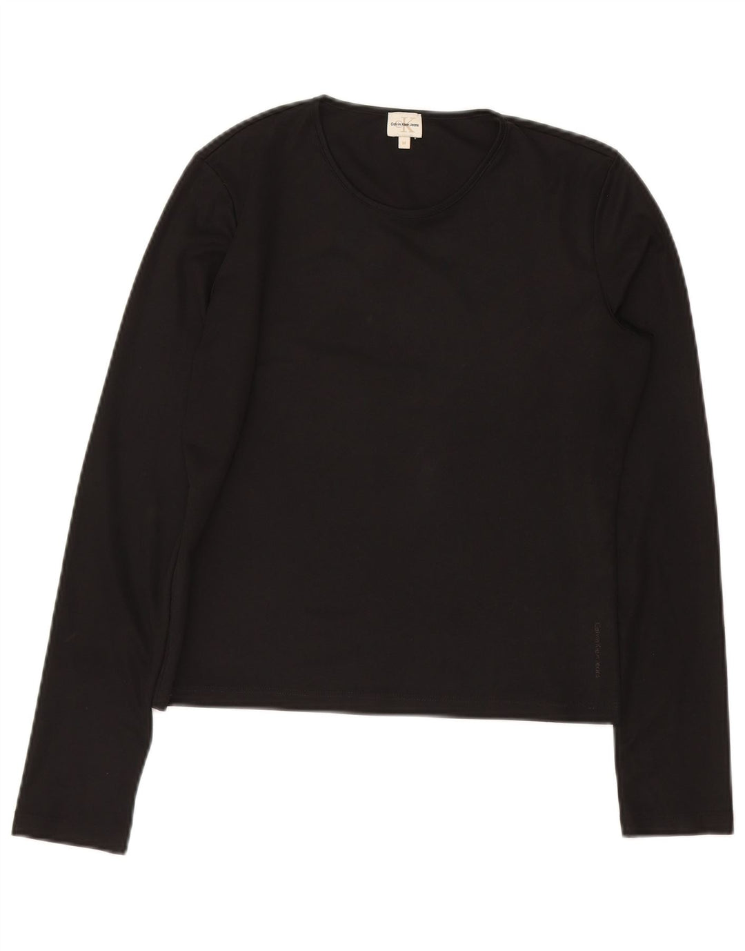 CALVIN KLEIN Womens Crop Top UK 12 Medium Black