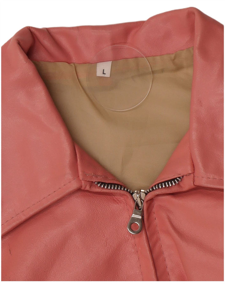 Vintage læderjakke til kvinder UK 14 Large Pink