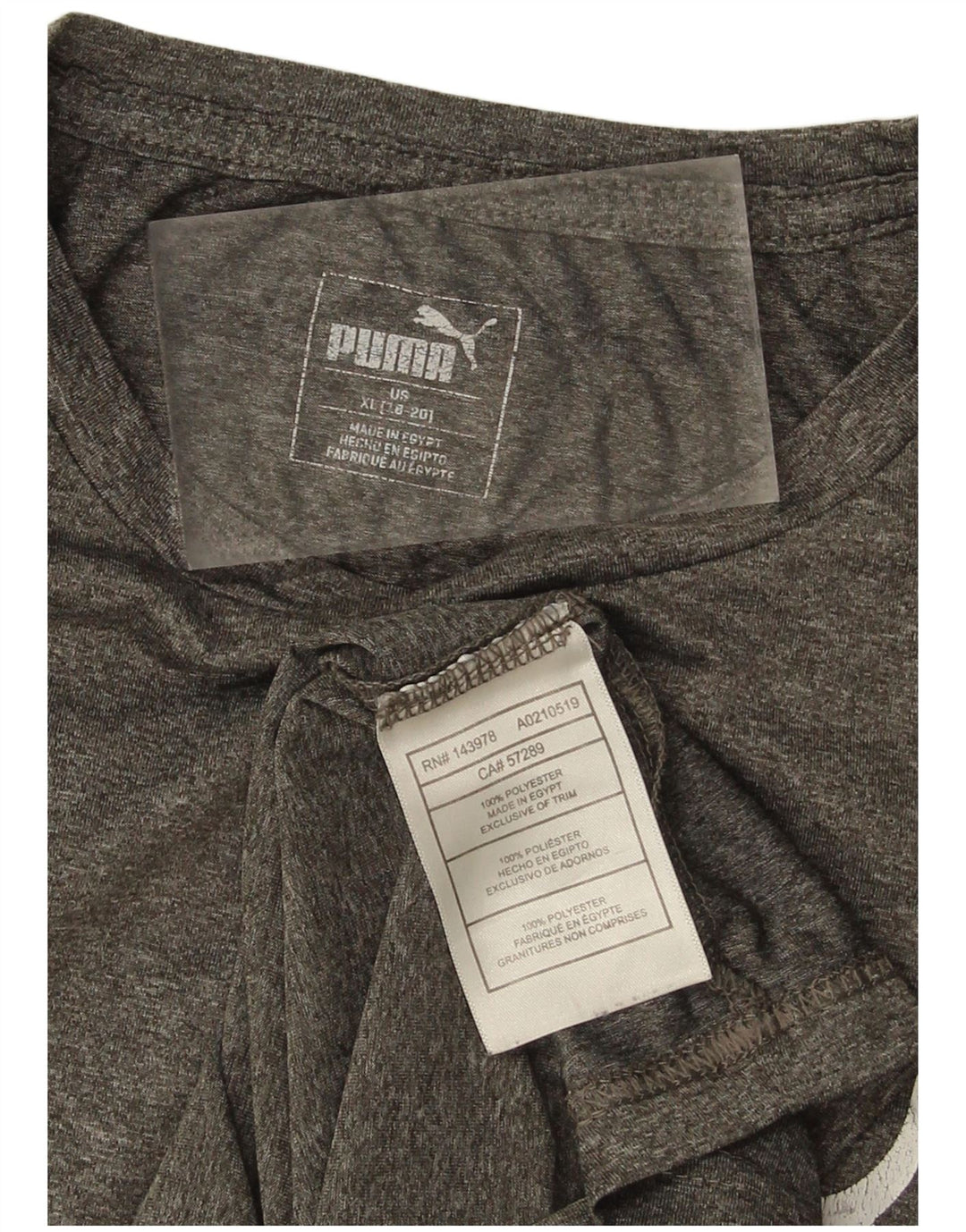 PUMA Boys Graphic T-Shirt Top 15-16 Years XL Grey Polyester