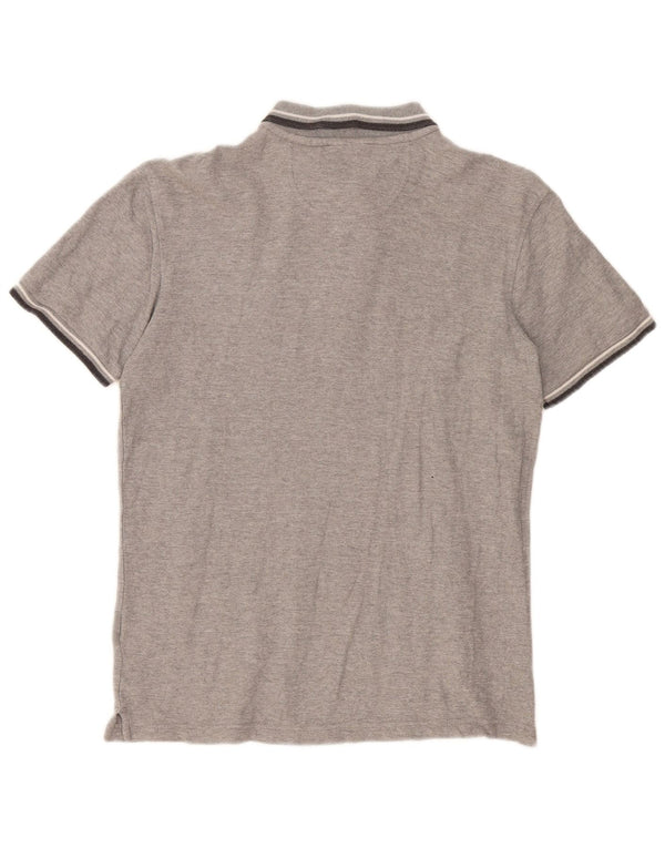 Fila Mens Polo Shirt Small Grey Striped