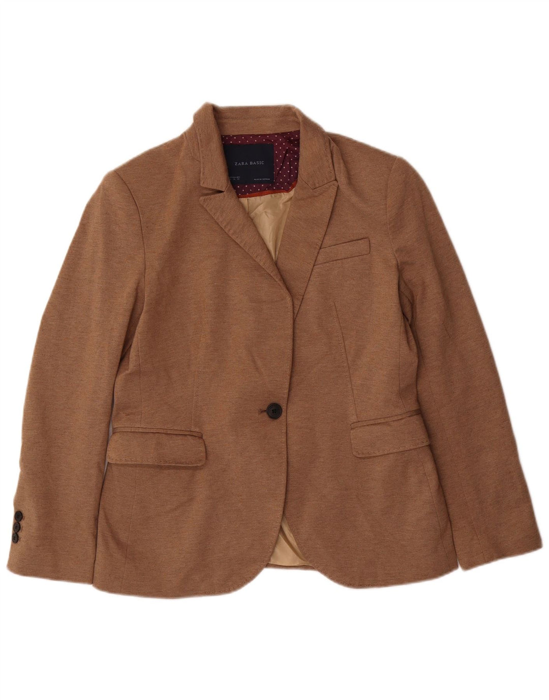Blazer pentru femei Zara, cu 1 nasture, UK 18 XL, bej
