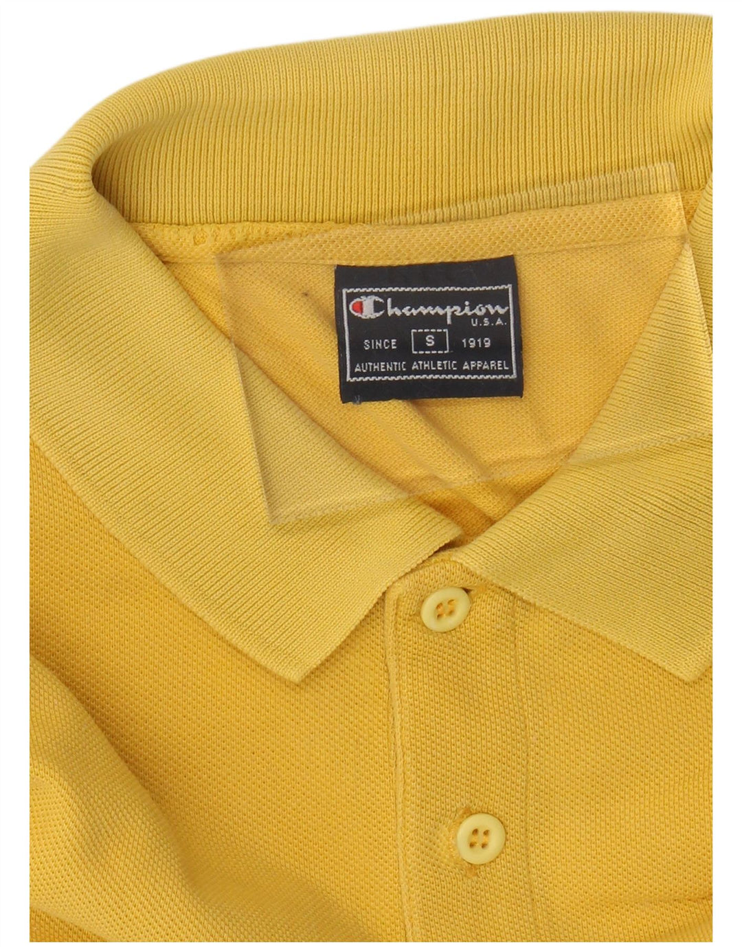 CHAMPION Mens Polo Shirt Small Yellow