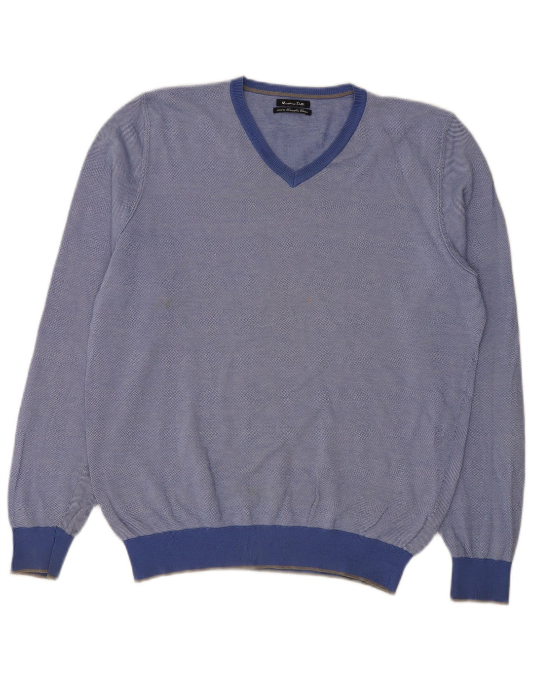 Massimo Dutti Herre V-hals sweater Stor Blå Bomuld