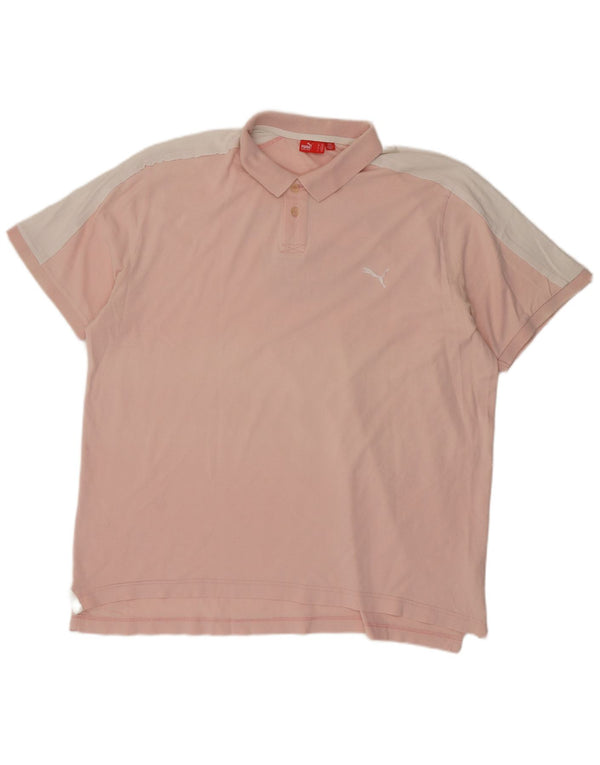 Puma Herre grafisk poloshirt 2XL Pink Colourblock Bomuld