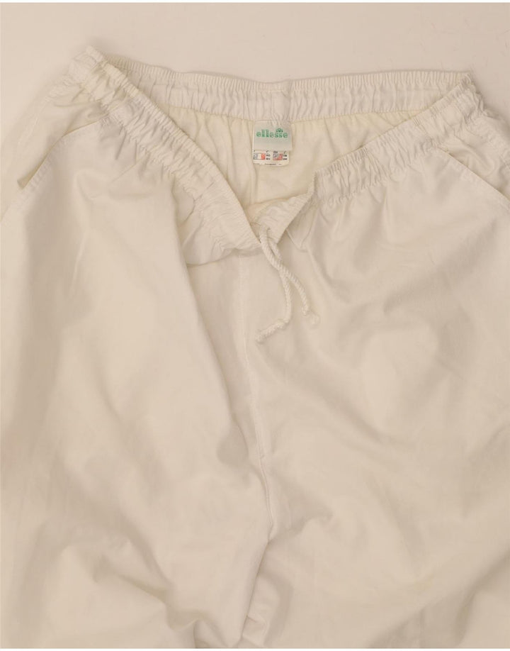 ELLESSE Mens Tracksuit Trousers Joggers IT 48 Medium  White Polyester Vintage Ellesse and Second-Hand Ellesse from Messina Hembry 