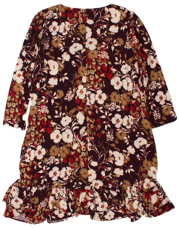 Tommy Hilfiger Dame 3/4 ærme Drop Waist Dress UK 16 Large Flerfarvet
