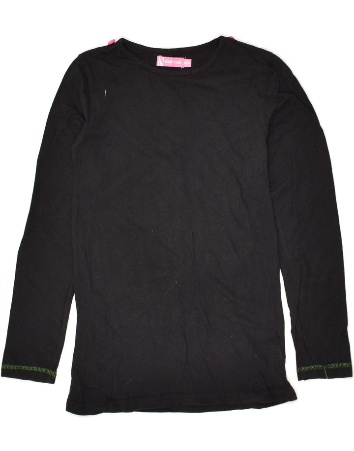 DESIGUAL Girls Top Long Sleeve 11-12 Years Black Cotton | Vintage Desigual | Thrift | Second-Hand Desigual | Used Clothing | Messina Hembry 