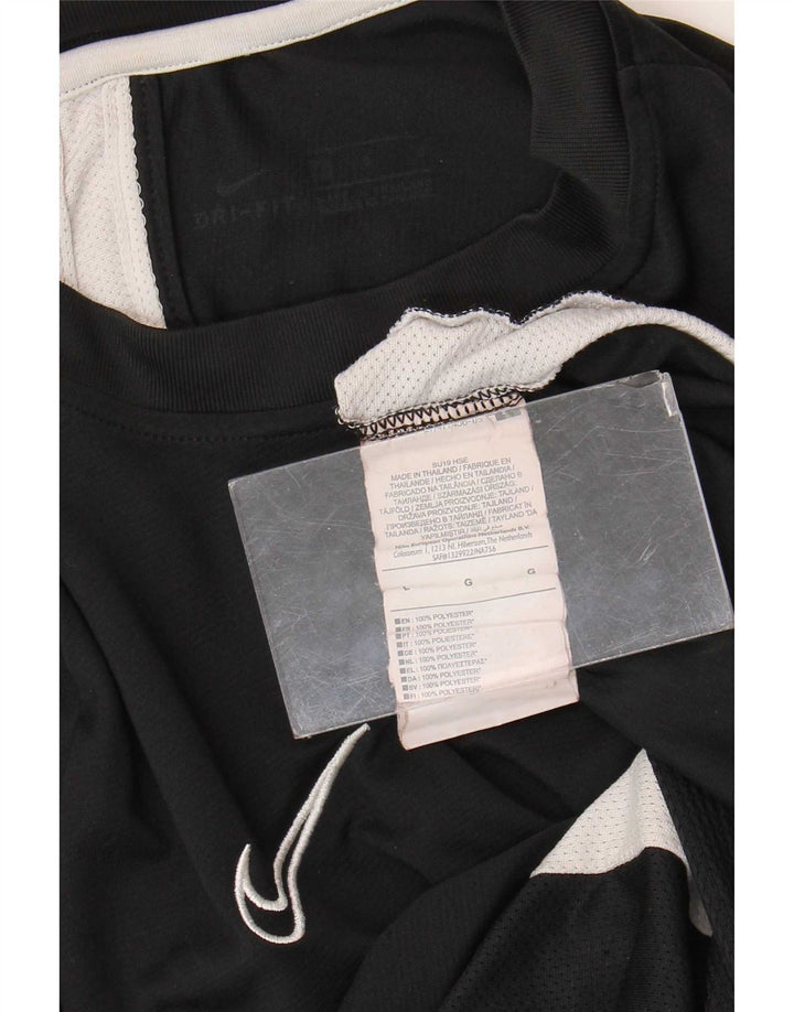 Nike Herren Dri Fit T-Shirt-Oberteil, großes, schwarzes Farbblock-Polyester