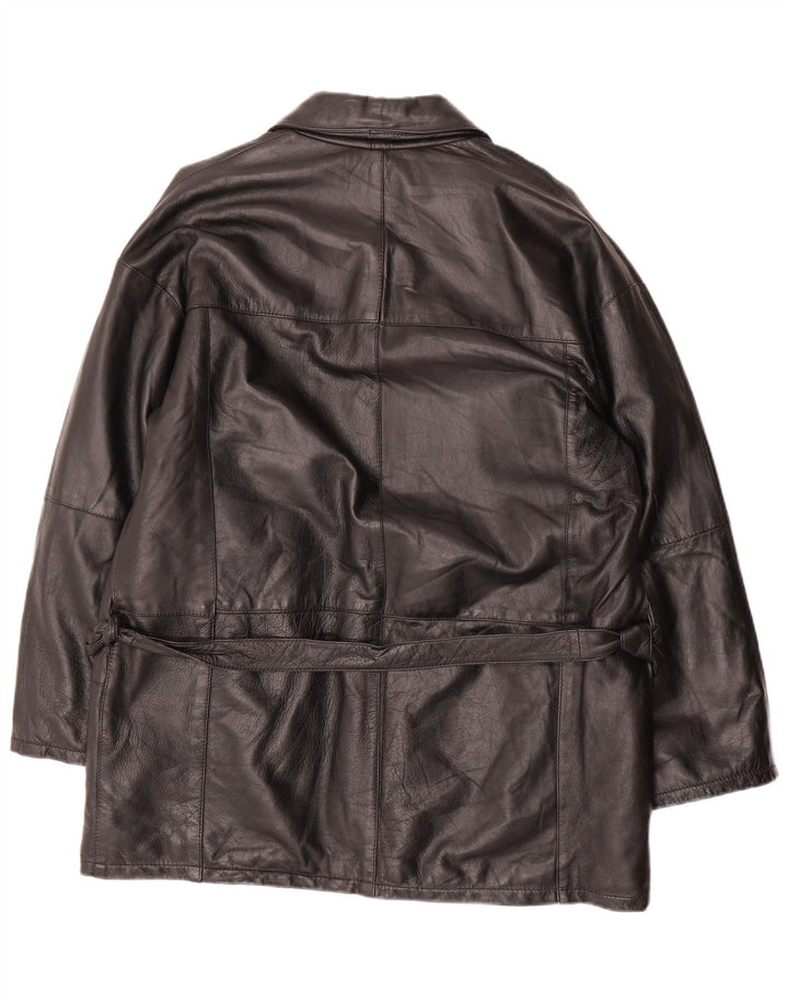 Vintage Mens Leather Jacket IT 50 Large Black Leather