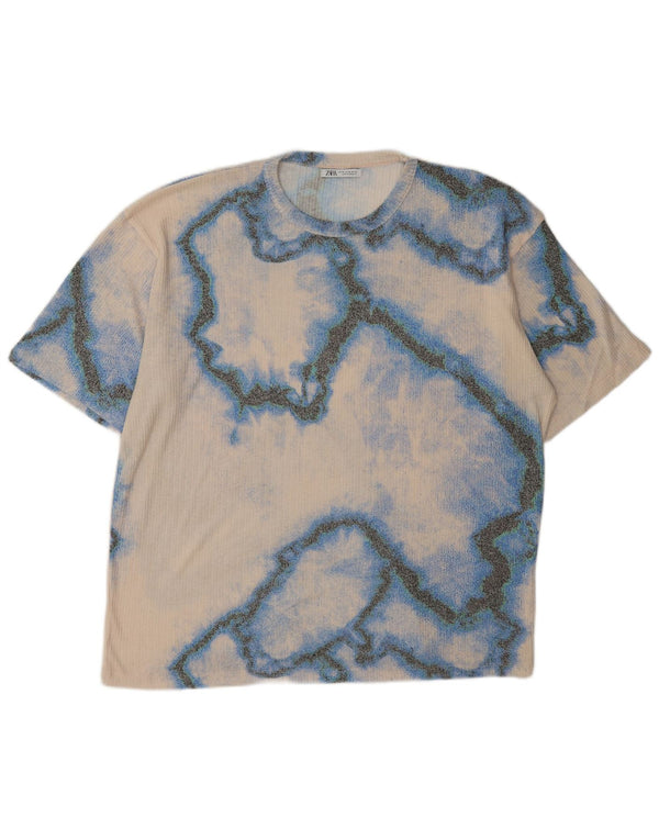 Zara Womens Graphic T-Shirt Top UK 18 XL Multicolore Tie Dye
