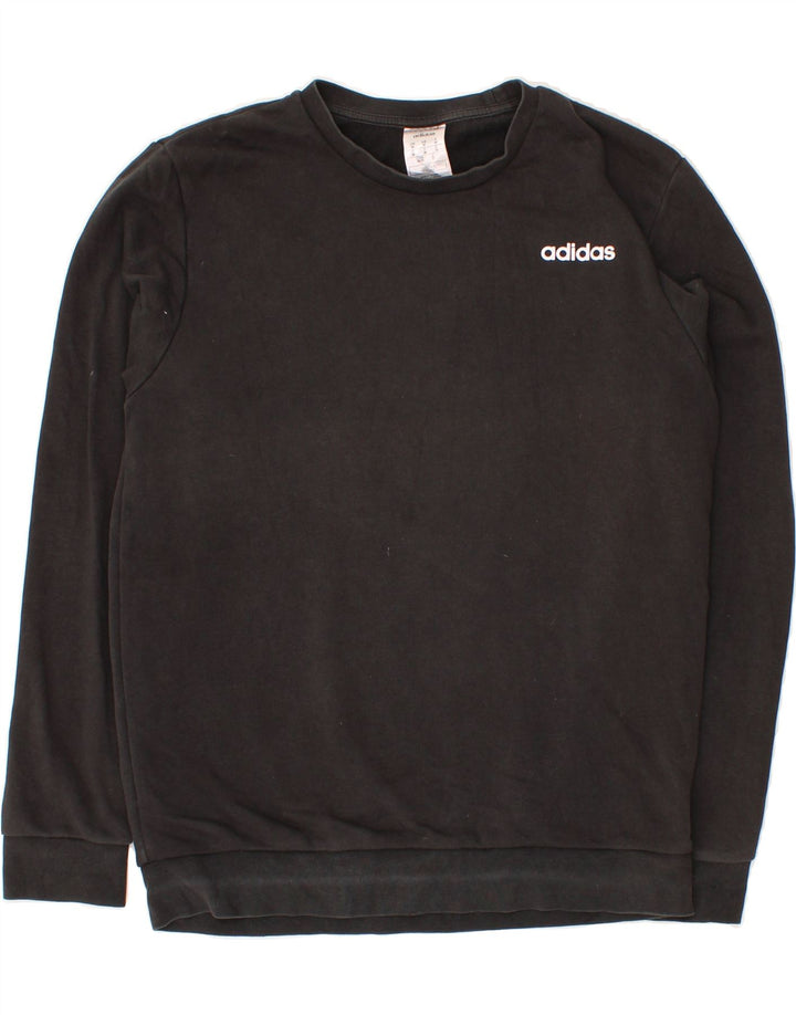 ADIDAS Mens Sweatshirt Jumper Medium Black Cotton Vintage Adidas and Second-Hand Adidas from Messina Hembry 