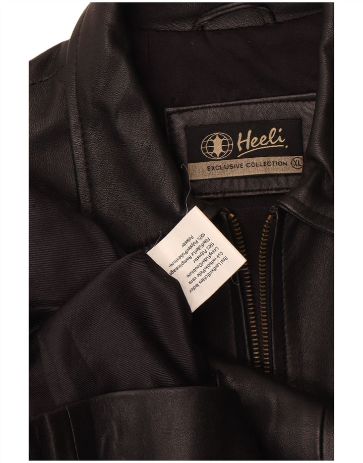 Heeli Damen Lederjacke UK 18 XL Schwarzes Leder
