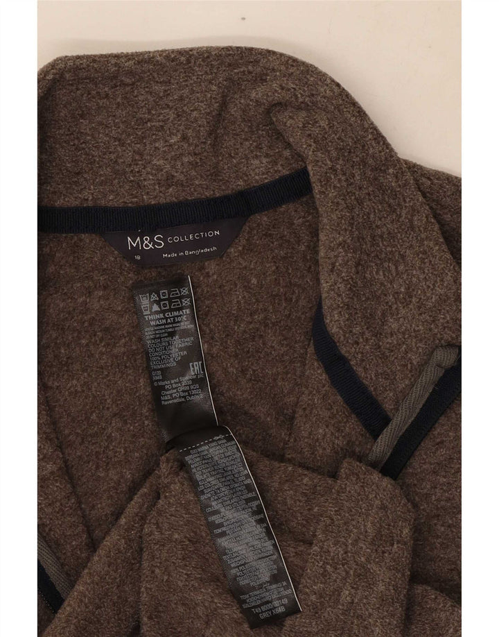 Marks & Spencer Womens Fleece Jacket UK 18 XL Brown Polyester