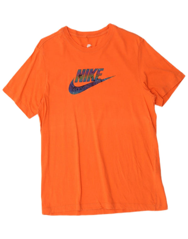 Nike Mens Graphic T-Shirt Top Medium Orange Cotton