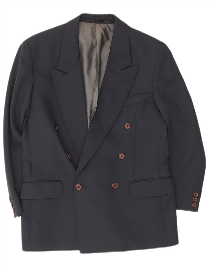 Renato Cavalli Mens Double Breasted Blazer Jacket UK 38 Medium Navy Blue