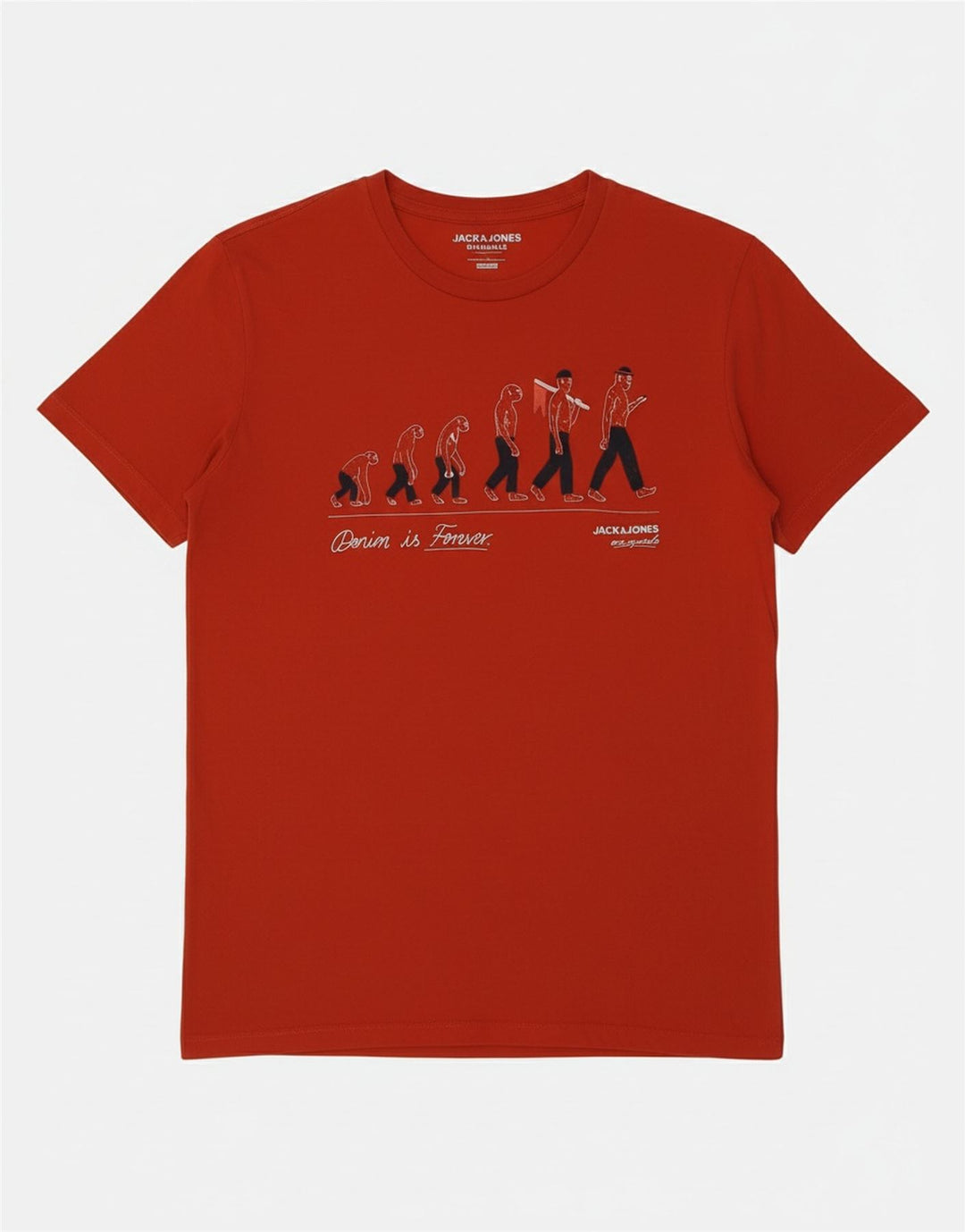 JACK & JONES Mens Regular Fit Graphic T-Shirt Top Medium Red