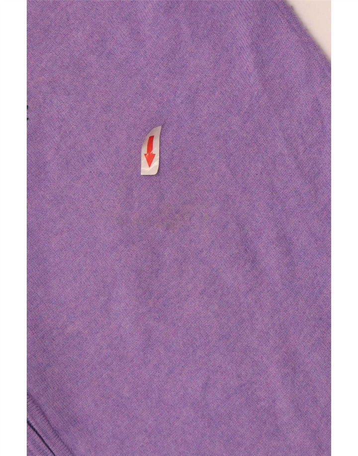 Maglione cardigan da uomo Fred Perry piccolo in lana viola