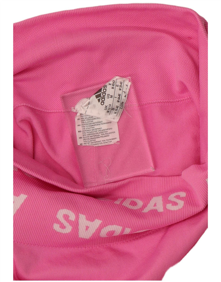ADIDAS Womens Graphic Leggings UK 12/14 Medium  Pink Polyester