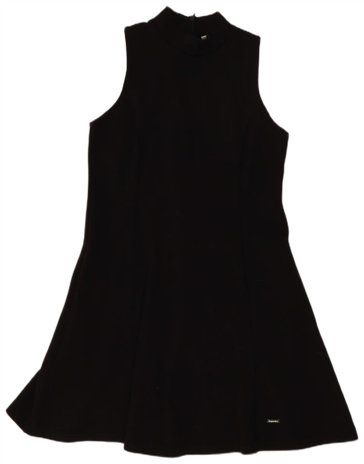 Superdry Womens Sleeveless A-Line Dress UK 12 Medium Black Polyester
