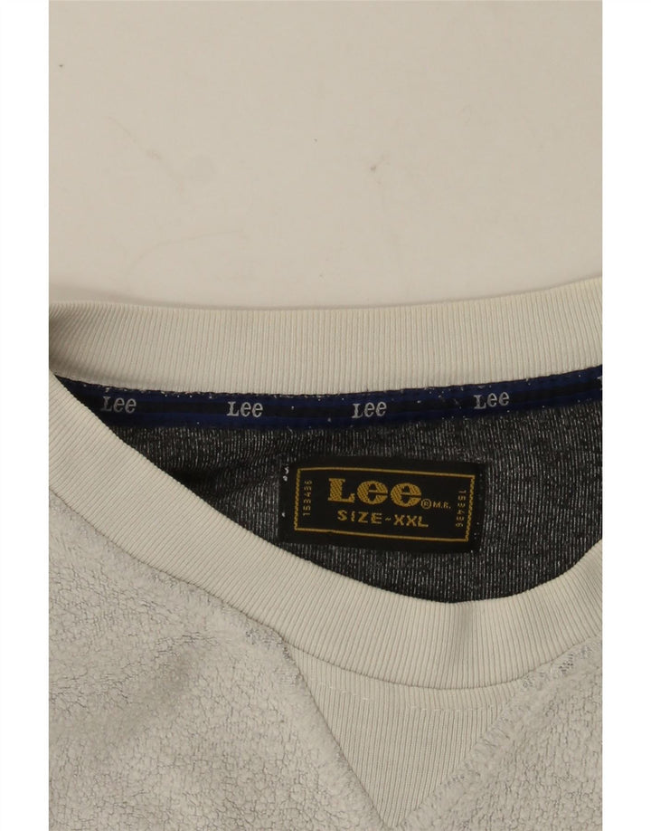 LEE Mens Sweatshirt Jumper 2XL White Vintage Lee and Second-Hand Lee from Messina Hembry 